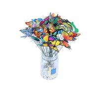 Cpolebev 3D Tridimensional PVC Simulación Mariposa Exterior Jardín Decoración Floral Poste Color Al Azar Hermoso