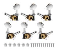 Cpolebev 3L3R 6 Piezas 1:18 Clavijas de AfinacióN de Cuerdas de Guitarra Clavijas de AfinacióN de Cabezas de MáQuina Perillas Teclas de AfinacióN para Guitarra AcúStica o EléCtrica Plata