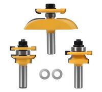 Cpolebev 3Pcs 1/2 pulgadas Vastago de la cana y cuchilla Cortador del panel de Conjunto de Fresa Herramientas electricas Cuchillo de la puerta Cortador de madera