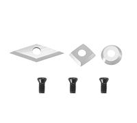 Cpolebev 3pcs Insertos Carburo De Tungsteno Fijado para Torno Madera Herramientas (Como Plaza De 11mm Con Radio, 12mm, 28X10Mm Diamante Con Punto), Se Suministran Con Tornillos
