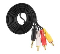 Cpolebev 4.9ft 3.5mm Enchufe a 3 Adaptador Masculino AV Cable de Extension para TV VCD DVD