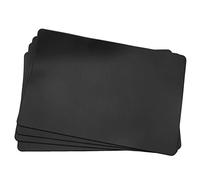 Cpolebev 4 Manteles Individuales Resistentes Al, Manteles Individuales de Artificial, Impermeables, Antideslizantes, Manteles Individuales de Cocina Lavables, (Negro)