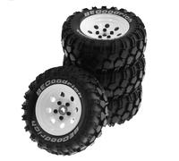 Cpolebev 4 NeumáTicos de Goma con Llanta de Metal de 1,9 Pulgadas para 1/10 RC Crawler TRX4 SCX10 D90 4103 90046 FR4 FMS NT4-