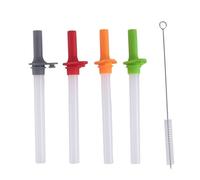 Cpolebev 4 Pajitas de Repuesto con VáLvula de Mordida para Zak DesignsKelso 15 OZ, con 1 Cepillo, Pajitas de Repuesto Reutilizables para Vasos para NiñOs
