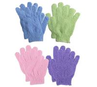Cpolebev 4 Pares de Guantes de BañO de Ducha Exfoliante Lavado Piel Spa Masaje Corporal Depurador Limpiador