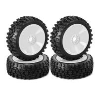 Cpolebev 4 Piezas 1/8 RC Rueda NeumáTico Goma 120MM 112MM NeumáTico 17Mm Hub Hex para 1/8 RC Car en Carretera Todoterreno,
