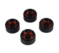 Cpolebev 4 Piezas 1.9 Llanta de Cubo de Rueda de Metal Beadlock para 1/10 RC Crawler Axial SCX10 90046 AXI03007 TRX4 RedCat D90, Naranja