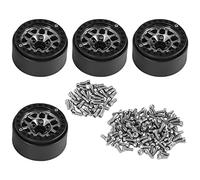 Cpolebev 4 Piezas 1,9 Metal Beadlock Llantas de Cubo de Rueda de 12 Agujeros para 1/10 RC Crawler Axial SCX10 90046 AXI03007 para TRX4 D90,1