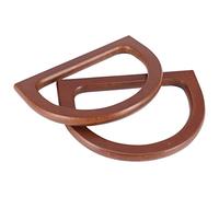 Cpolebev 4 Piezas Asas de Madera en Forma de D, Asas de Repuesto de Madera para Bolsos de Bricolaje, Bolsos de Mano, Bolsos de Mano, FabricacióN de Embragues (MarróN)