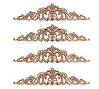 Cpolebev 4 Piezas CalcomaníA de Talla de Madera Apliques de Madera Tallados para Muebles Apliques de Esquina Muebles DecoracióN de Puerta del Hogar Bricolaje