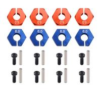 Cpolebev 4 Piezas de Aluminio de 6 mm de Espesor de Rueda Hexagonal de 12 mm con Pasadores y Tornillos para Camiones RC Car Crawler Slash