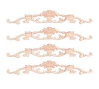 Cpolebev 4 Piezas de Apliques de Madera Tallada CalcomaníA Tallada en Madera DecoracióN de Muebles Sin Pintar para la DecoracióN del Armario de la Puerta del Hogar