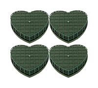 Cpolebev 4 Piezas de Bloques de Espuma Floral en Forma de CorazóN, Arcilla de Verde, Ladrillos Florales en Forma de CorazóN, Barro Floral Artificial con Ventosa