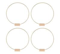 Cpolebev 4 Piezas de Centro de Mesa de Floral de Metal de 12 Pulgadas para Mesa, Anillo de de Metal con 4 Piezas de Soportes de Tarjetas de Lugar de Madera para Bricolaje