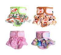 Cpolebev 4 Piezas de Pantalones Menstruales para Mascotas, Pañales Lavables para Perras, Falda Duradera para Mascotas, Vestido para Perras, Períodos Menstruales XS