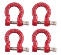 Cpolebev 4 Piezas Gancho de Remolque de Anillo en D de Metal Rojo para 1/10 RC Crawler Coche -4 Axial SCX10 90046 D90