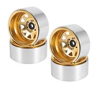 Cpolebev 4 Piezas Llantas de Cubo de Rueda Wagon Metal 1,9 Beadlock para 1/10 RC Tractor Axial SCX10 90046 para TRX4 D90