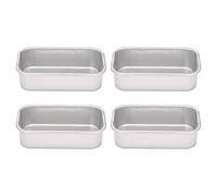 Cpolebev 4 Piezas Molde de Pan Antiadherente Rectangular de Lata de Pan de AleacióN de Aluminio Moldes para Pan Pan Herramientas para Hornear Suministros de Barra de Comedor de Cocina