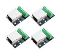 Cpolebev 4 Piezas RJ45 Ethernet Hembra Conector de Enchufe Placa de Ruptura, Placa de Conector de 2,54 mm Terminal Adaptador de Red Blindado