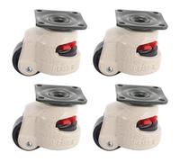 Cpolebev 4 Piezas Ruedas de NivelacióN RetráCtiles MáQuina Industrial Rueda Giratoria Rueda Giratoria para Silla de Oficina Trolley 220lbs Capacidad -40F