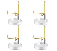 Cpolebev 4 Soportes de ExhibicióN de AcríLico Transparente con de Metal Ajustables, Caballete para Piedras Preciosas de Cristal