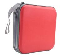 Cpolebev 40 CD DVD Disco Album Almacenamiento Llevar Cubierta de la Caja Titular de la Monedero Bolso Duro Box - Rojo