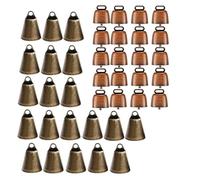 Cpolebev 40 Uds. Campanas de Cobre para Pastoreo de Vacas, Caballos, Ovejas, Ganado, Cabras, Animales de Granja, Campanas de Bronce Ruidosas, Campanas PequeñAs de Metal para Vacas