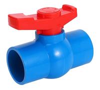 Cpolebev 40Mm X 40 Mm Deslice Puerto Completo Rojo Manija Palanca U-Pvc Válvula de Bola Azul