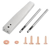 Cpolebev 43 Piezas Remaches y Rebabas de Cobre, Kit Surtido de Remaches y Rebabas de Cobre de 4 TamañOs, para Cinturones Carteras Collares Trabajo en