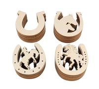 Cpolebev 48 Piezas Recortes de Madera con Forma de para Manualidades Herraduras de Madera Sin Terminar PequeñAs Decoraciones de Fiesta de Vaquero