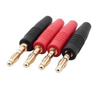 Cpolebev 4Pcs 4Mm B7 24K Chapado en Cable de Altavoz Musical Pin de Alambre Conector de Conector Banana
