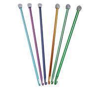 Cpolebev 5 Agujas de Crochet Largas Extra Tunecinas de 6,5 mm A 11,0 Mm, Agujas de Crochet Afganas de Aluminio de 13,78 Pulgadas de