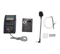 Cpolebev 5 Bandas de Guitarra AcúStica EQ Preamplificador Ecualizador de Sintonizador LCD con MicróFono LC-5