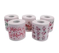 Cpolebev 5 Estilos de Rollo de Papel de Papá Toallas de Papel de Seda Decoraciones NavideñAs Navidad Papá Sala de Oficina Papel HigiéNico 5 Rollos