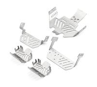 Cpolebev 5 Piezas de Placa Protectora de Chasis de Acero Inoxidable TRX4, Protección Antideslizante para 1/10 RC Crawler -4 RC Car Upgrade Parts