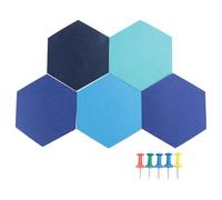 Cpolebev 5 Piezas/Juego Tablero Pegatina de Pared de Fieltro Hexagonal Tablero de Mensaje Casa 3D Multifuncional de Habitación Para Niños Serie Azul