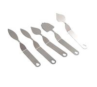 Cpolebev 5 Uds., EspáTula para Decorar Pasteles de Chocolate, Pluma, Hoja de Acero Inoxidable, EspáTula de Chocolate, Herramienta para Hornear, Moldes de Chocolate