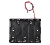 Cpolebev 5 X Caja Sostenedor De La Ranura De 1,5 V AA Caja De Bateria Alambre Negro