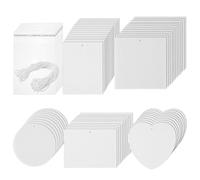 Cpolebev 50 Hojas de Ambientador de SublimacióN, Ambientador de Fieltro, Hojas AromáTicas Rectangulares con Cuerda para DecoracióN de Coche