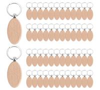 Cpolebev 50 Piezas de de Madera Ovalado Grabado de Madera en Sin Terminar de Madera para Manualidades de Regalo (Oval)