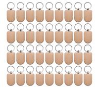 Cpolebev 50 Piezas de Etiquetas para Llaves Madera en, Espacios en para Grabado de Llaves, de Madera Sin Terminar,Etiquetas para Llaves para Manualidades DIY, Estilo 7
