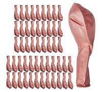 Cpolebev 50 Piezas Globos de Látex Metálicos de 10 Pulgadas, Globos de Perla de Metal Brillantes Cromados Espesos Globos para Decoración de Fiestas, Rosa