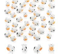 Cpolebev 50 Piezas Mini Figuras de Vaca Resina Vaca Animales en Miniatura Figuras de Hadas Jardín Miniatura Paisaje Manualidades DIY