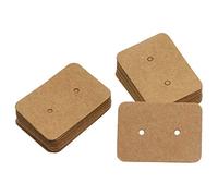 Cpolebev 50 Piezas PequeñAs Tarjetas de ExhibicióN de Aretes de Oreja de Papel Kraft en Tarjetas de Etiqueta de Precio Soporte de Tarjetas de JoyeríA, 3.5 X 2.5Cm (Bronce)