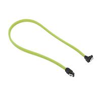 Cpolebev 50cm Sata 3.0 III Sata3 Cable de Datos de 7 Cables Ssd 6Gb/S de Ángulo Recto Cable de Datos de Disco Duro HDD con de Nylon (Verde)