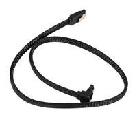 Cpolebev 50cm Sata 3.0 III Sata3 Cable de Datos de 7 Cables Ssd 6Gb/S de Ángulo Recto Cable de Datos de Disco Duro HDD con de Nylon (Negro)