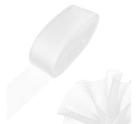Cpolebev 50Mm 50Yards Flat Stiff Plain Hard Crinoline Horsehair Mesh Trenza para Vestido de Novia/Sombrero Accesorios de Costura-