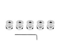 Cpolebev 5pzs Polea de Correa Dentada de Aluminio 20 Dientes Diametro 5 mm 6 mm y Llave para Impresora 3D RepRap Prusa i3