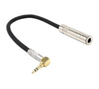 Cpolebev 6.35 Estereo Hembra A 3.5 Macho Cable De Extension De Audio De Microfono De Alta Fidelidad Estereo De Jack Enchufe Cable De De Audio En Angulo De 90 Grados Corto