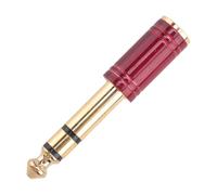 Cpolebev 6.5Mm 6.35Mm 1/4 Pulgada Macho A 3.5 Mm 1/8 Pulgadas Hembra Jack Adaptador de Audio para Cable Aux de Auriculares Estéreo para Enchufe de Guitarra Altavoz Auriculares (Rojo)